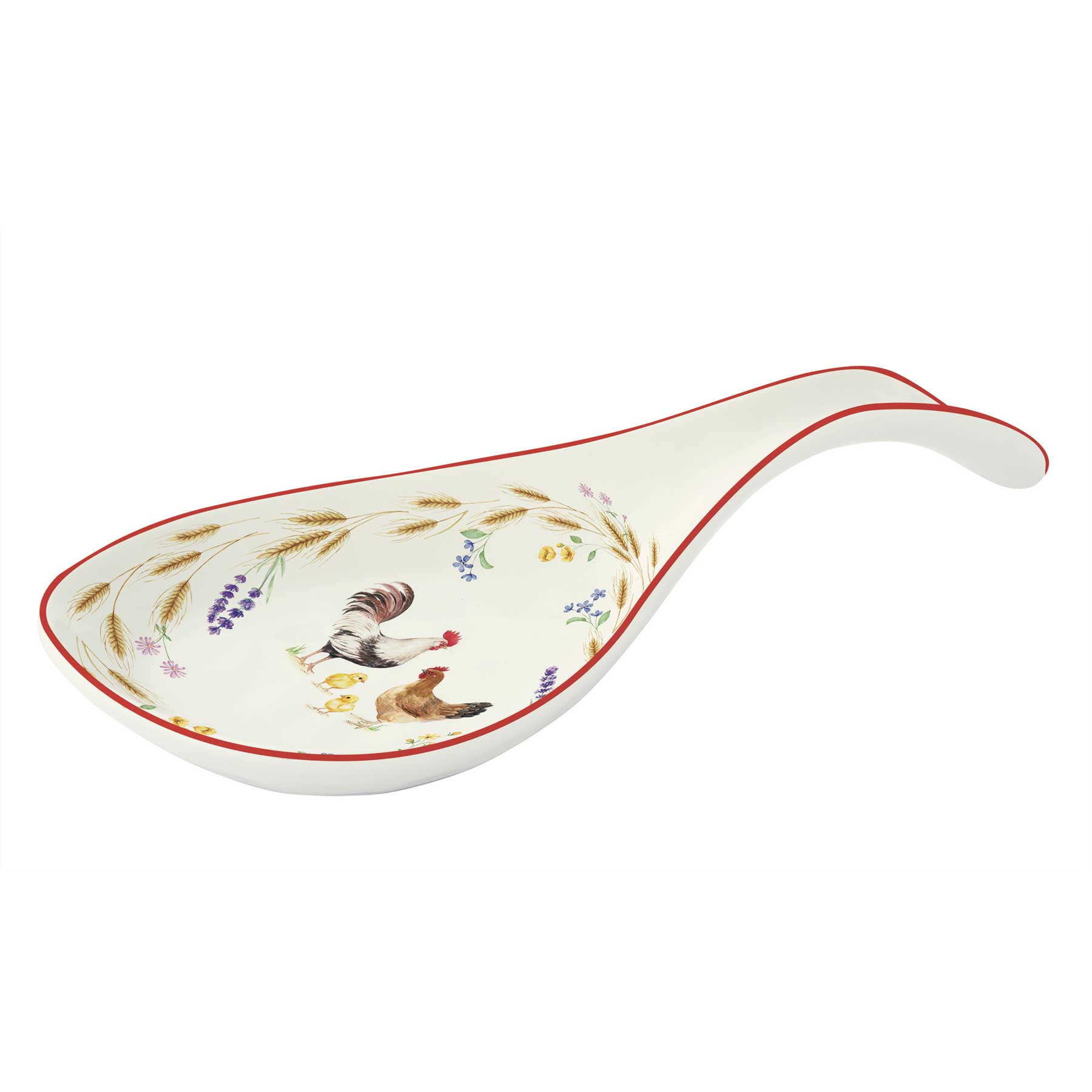 Fakanáltartó Porcelán fekvő fakanáltartó 26x12 cm kakasos Country Life