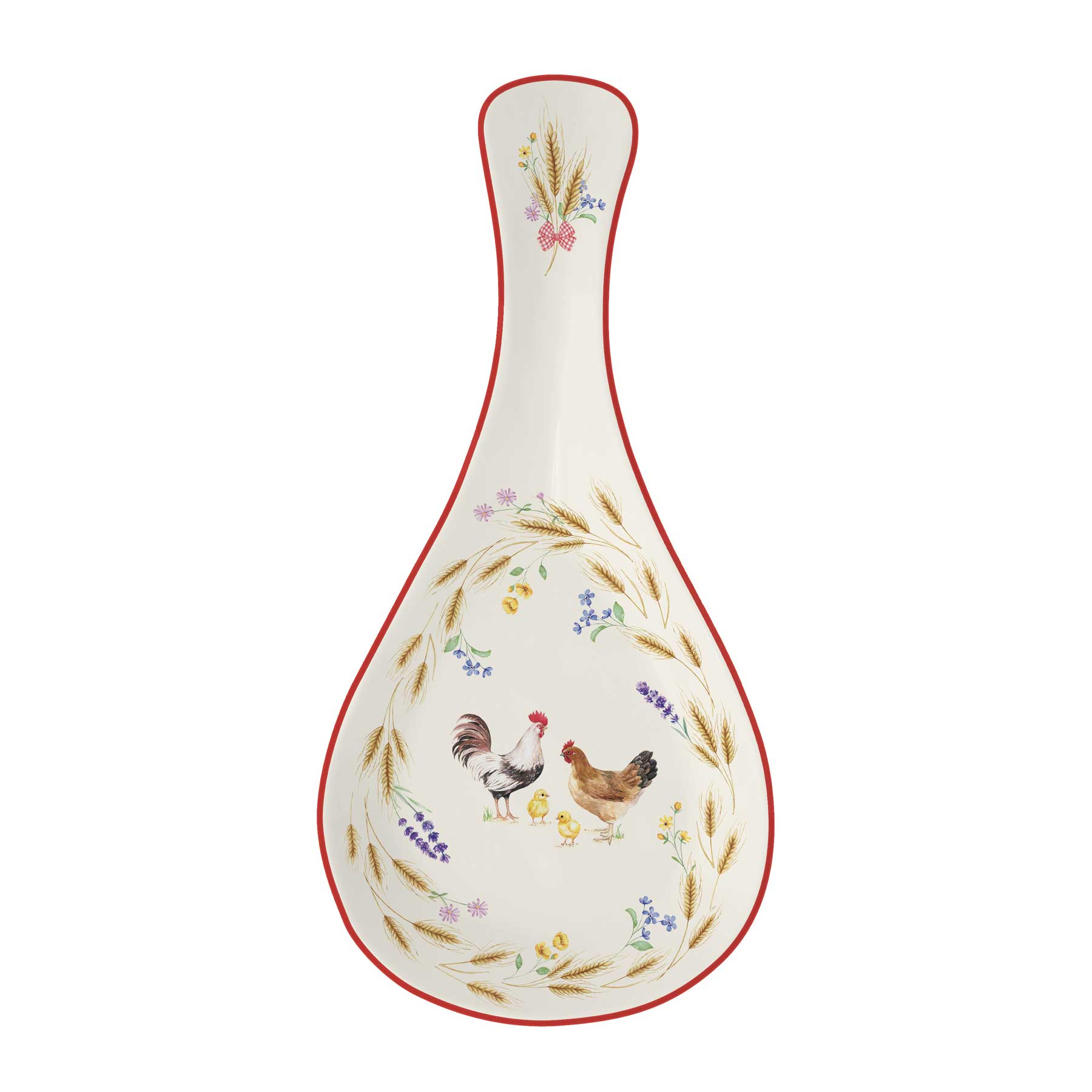 Fakanáltartó Porcelán fekvő fakanáltartó 26x12 cm kakasos Country Life