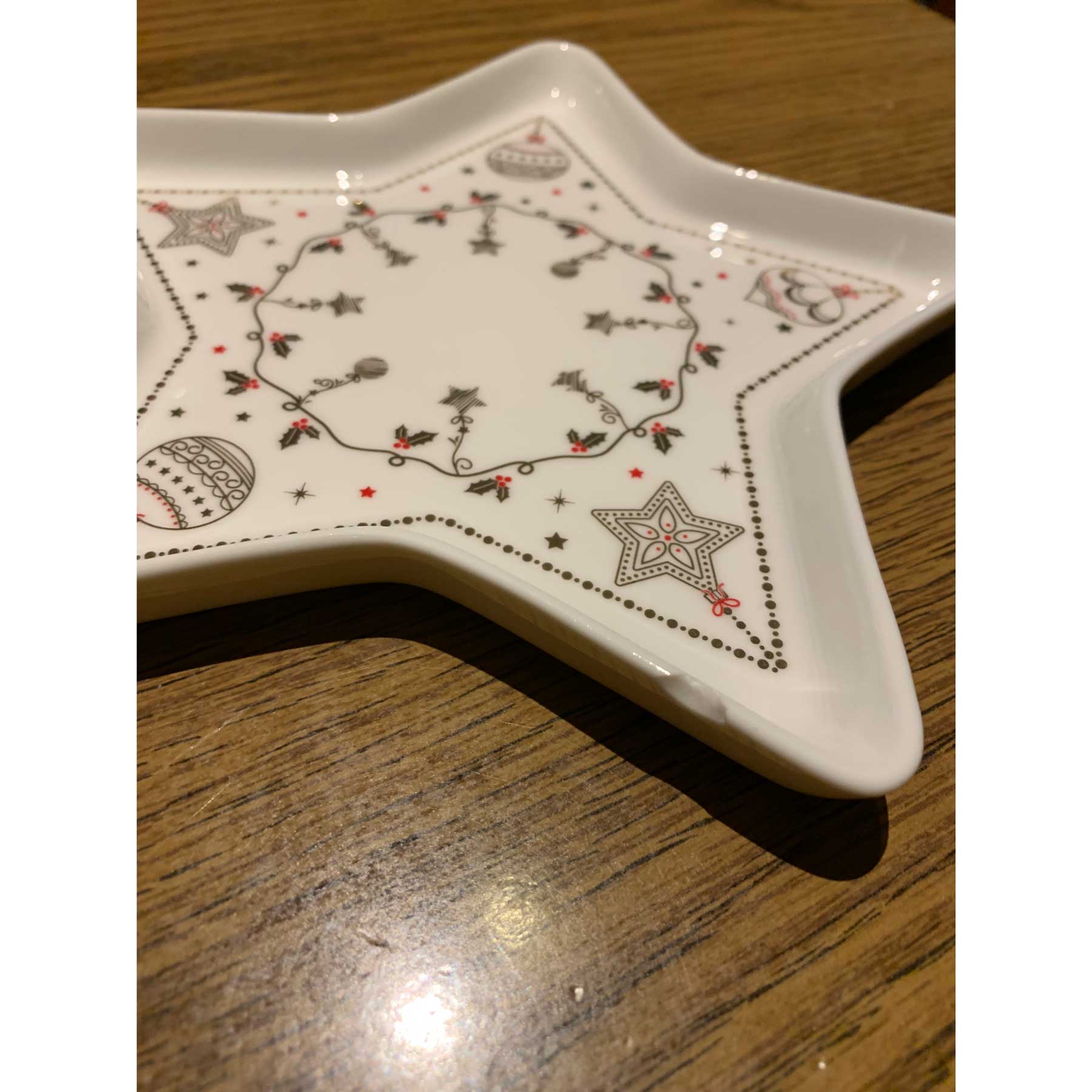 Kínáló tál Porcelán karácsonyi csillag alakú tál Christmas Lights SZÉPSÉGHIBÁS