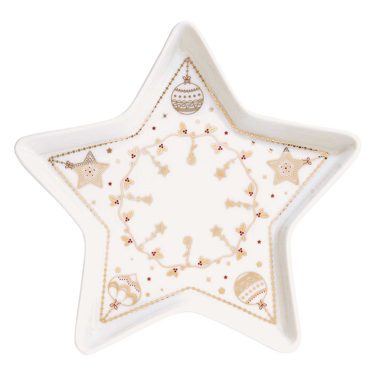 Kínáló tál Porcelán karácsonyi csillag alakú tál Christmas Lights SZÉPSÉGHIBÁS