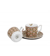 Bögre, csésze Porcelán kávés csésze két személyes szett díszdobozban pillangó Papilio