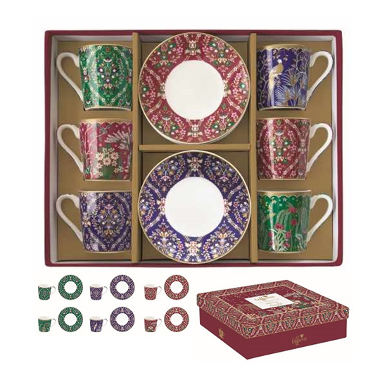 Bögre, csésze Porcelán kávés csésze szett 6 személyes Eclectic Chic