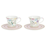 Bögre, csésze Porcelán kávéscsésze aljjal diszdobozban 80 ml két személyes Birds Melody