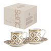 Bögre Porcelán két személyes kávés csésze aljjal szett Decó Pozzi Milano