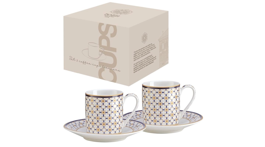 Csésze Porcelán két személyes kávés csésze szett Charles Pozzi Milano