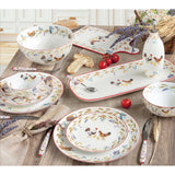 Tálca Porcelán kínáló tálca 40x17,5 cm kakasos Country Life