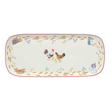 Tálca Porcelán kínáló tálca 40x17,5 cm kakasos Country Life