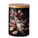 Konyhai tároló Porcelán konyhai tároló edény bambusz tetővel szilikon zárógyűrűvel Cinege Lovely chickadee