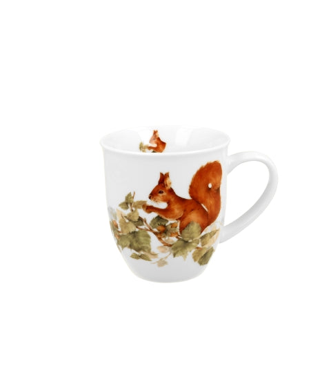 Porcelán mókus mintás bögre 400 ml díszdobozban