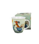 Bögre, csésze Porcelán nagy bögre díszdobozban Kutya robogón 650 ml