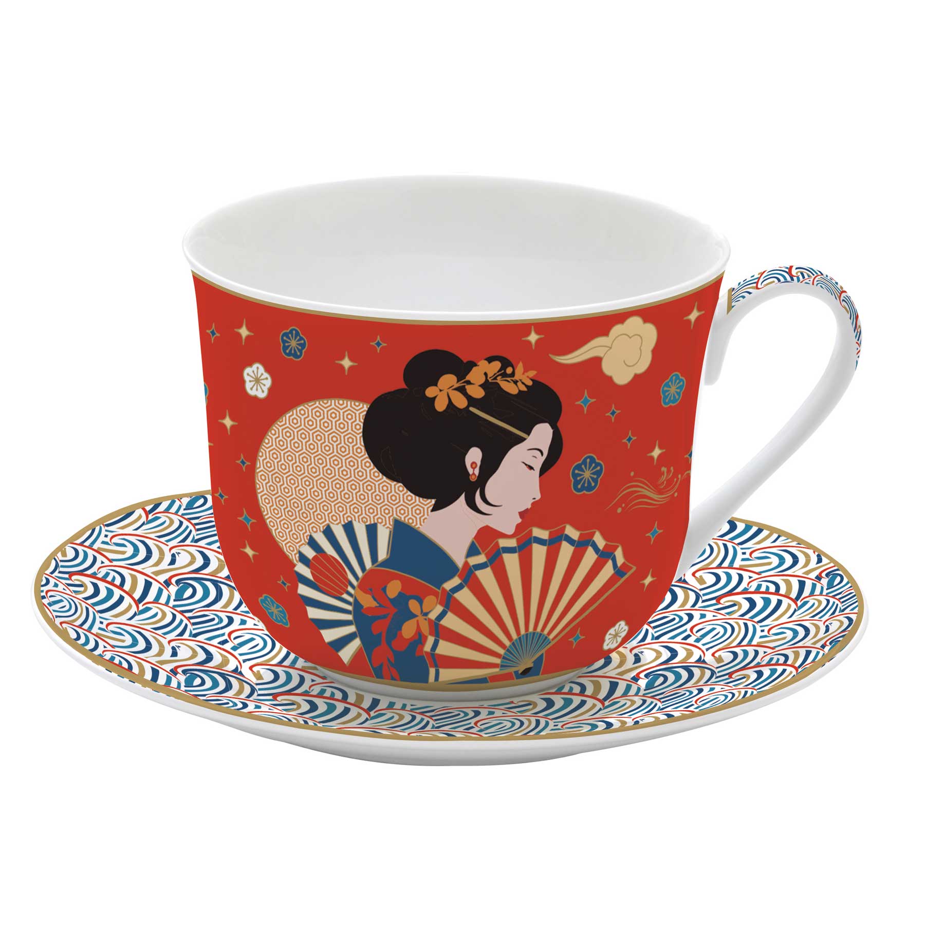 Bögre, csésze Porcelán nagy reggeliző csésze 400 ml Tokyo Coffee Mania
