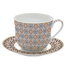 Bögre, csésze Porcelán nagy reggeliző csésze aljjal 400 ml Geoethnic