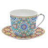 Bögre Porcelán nagy reggeliző csésze aljjal Marrakech