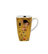 Porcelán szögletes nagy bögre 650 ml díszdobozban Gustav Klimt A Csók