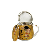 Porcelán szűrős teás bögre 430 ml díszdobozban Gustav Klimt A Csók