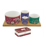 Tálka Porcelán tálka szett bambusz tálcán díszdobozban Eclectic Chic