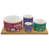 Tálka Porcelán tálka szett bambusz tálcán díszdobozban Eclectic Chic