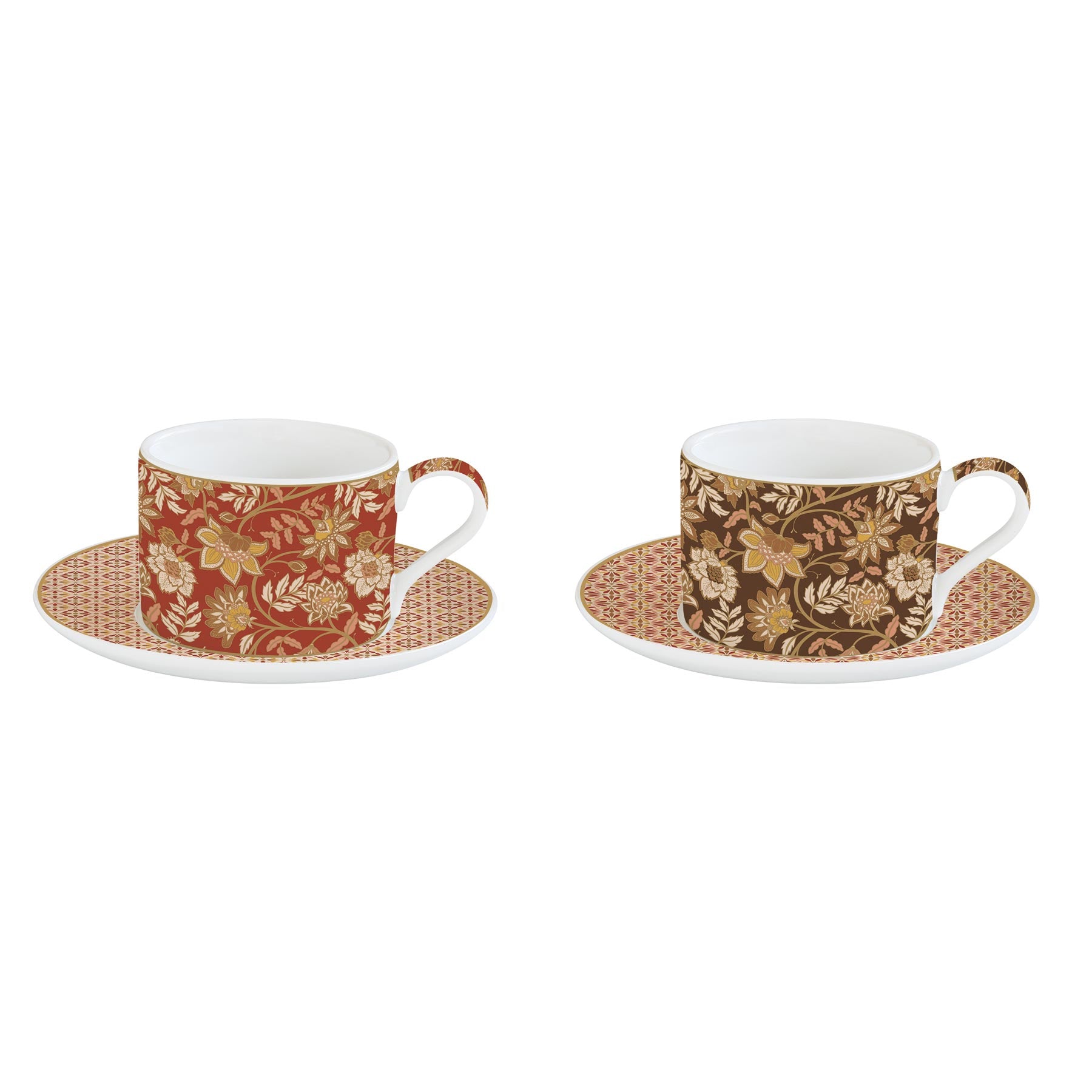 Bögre, csésze Porcelán teáscsésze aljjal két személyes díszdobozban Fleurs des reves