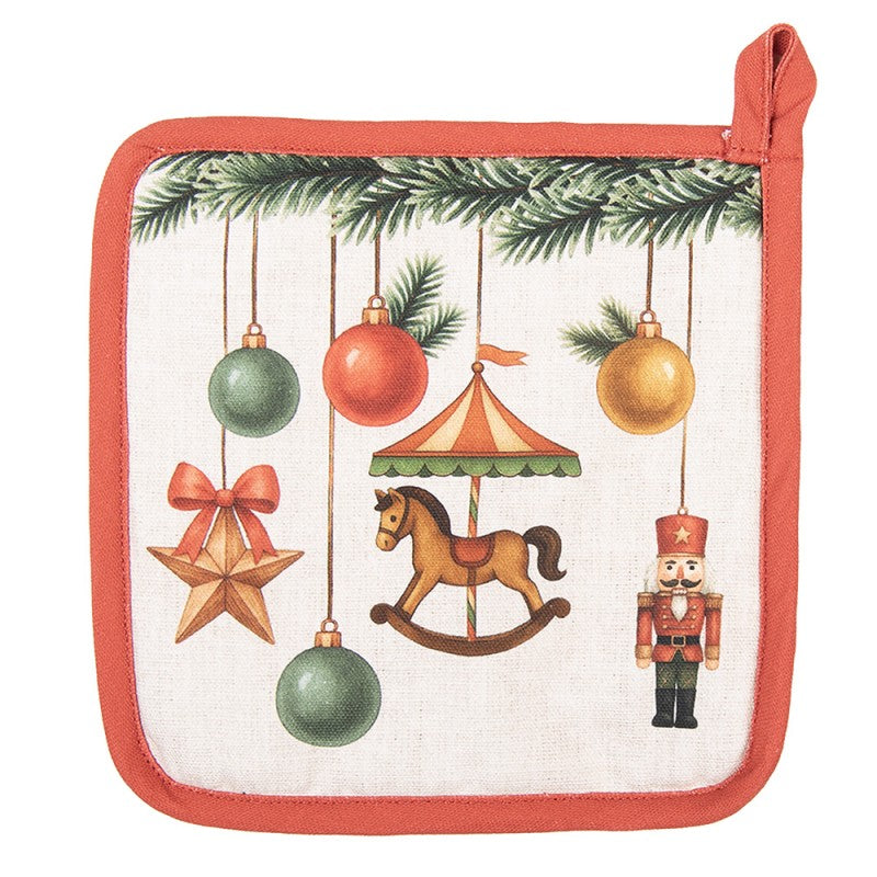 Karácsonyi edényalátét 20x20 cm pamut Christmas Carousel Dream