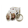 Bögre Pünkösdi rózsa mintás porcelán teás bögre szűrővel díszdobozban