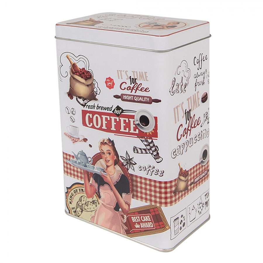 Fémdoboz Retro konyhai kávés fémdoboz Fresh brewed coffee