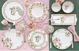 Porcelán lapostányér 26,5 cm – Rózsa mintás Chant des Roses