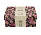 Bögre, csésze Rózsás porcelán kávés csésze aljjal két személyes szett Spring Roses Black