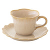 Bögre Rusztikus porcelán kávés csésze aljjal 110 ml Fleuri Terracotta