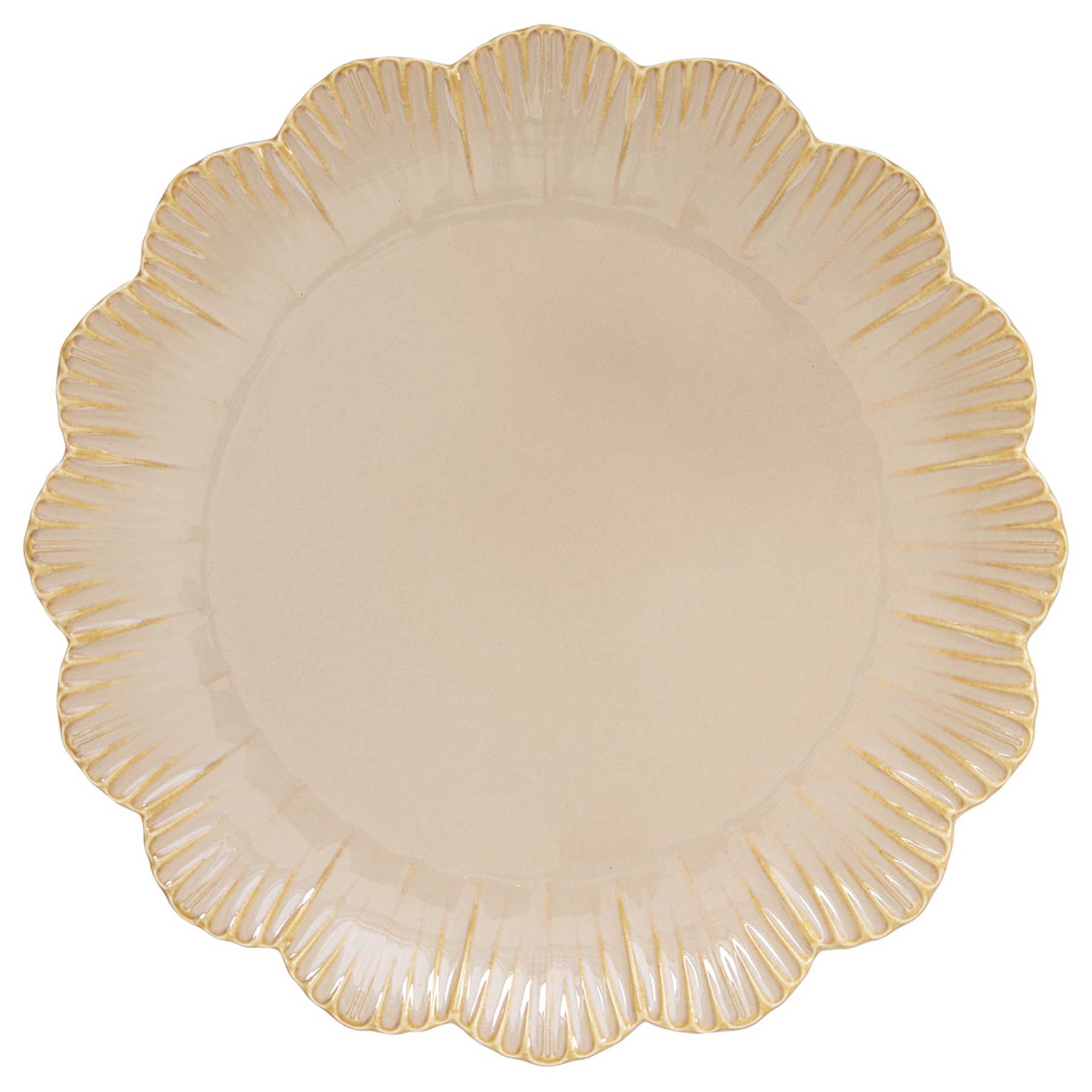 Tányér, étkészlet Rusztikus porcelán lapostányér Fleuri Terracotta