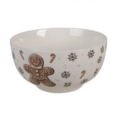 Karácsonyi porcelán müzlis tálka 500 ml mézeskalács babás