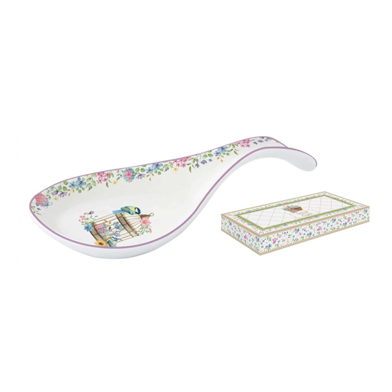 Spring Bloom húsvéti porcelán fekvő fakanáltartó díszdobozban
