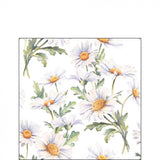 Százszorszép virágos háromrétegű papírszalvéta 25x25 cm 20 db Beautiful daisies white