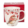 Szerelmes veréb sálban porcelán bögre LOVE díszdobozban - nagyméretű - 650 ml