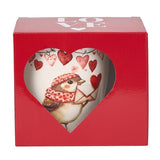 Szerelmes veréb sálban porcelán bögre LOVE díszdobozban - nagyméretű - 650 ml