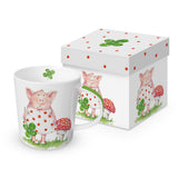 Szerencse malac porcelán bögre 400 ml díszdobozban Lucky Piggy