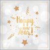 Szalvéta Szilveszteri szalvéta New Year glitter white 33x33 cm