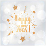 Szalvéta Szilveszteri szalvéta New Year glitter white 33x33 cm