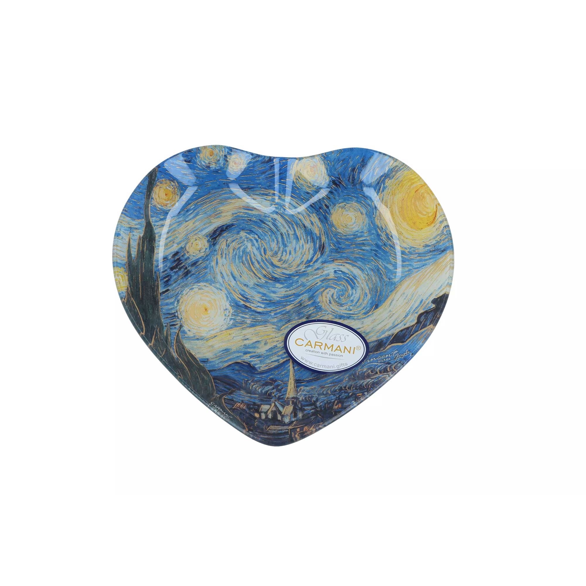 Szív alakú üveg kínáló tál Van Gogh Csillagos éj