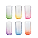 Szivárványos színes üveg pohár 6 db szett long drink 500 ml
