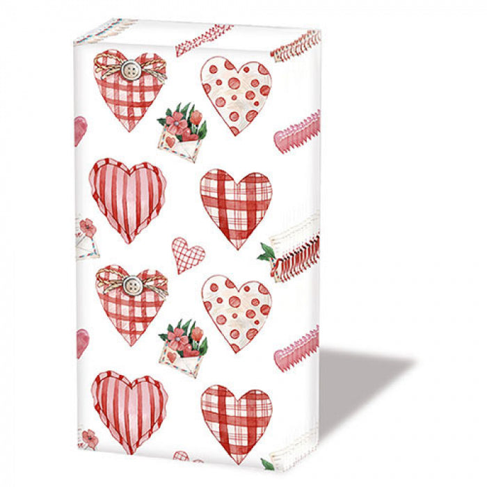 Papírzsebkendő Szíves háromrétegű papírzsebkendő 10 db-os Lovely Hearts