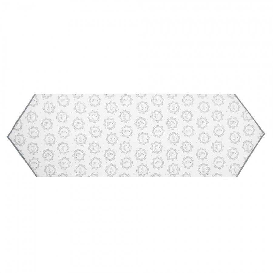 Asztali futó Szürke cicás pamut asztali futó 50x160 cm vintage stílusban