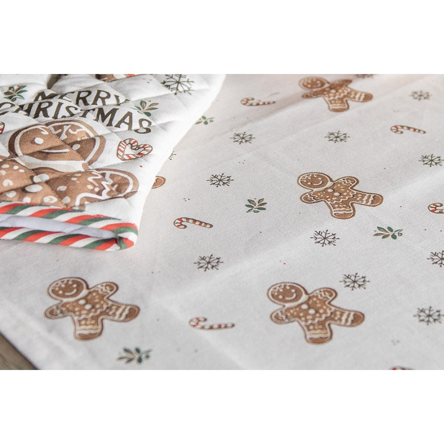 Karácsonyi pamut asztali futó 50x160 cm Classic Gingerbread Magic