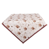 Mókus mintás bézs asztalterítő 100x100 cm