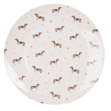 Tányér, étkészlet Tacskó mintás porcelán lapostányér