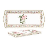Porcelán kínáló tálca 35x15 cm díszdobozban – Rózsa mintás Chant des Roses