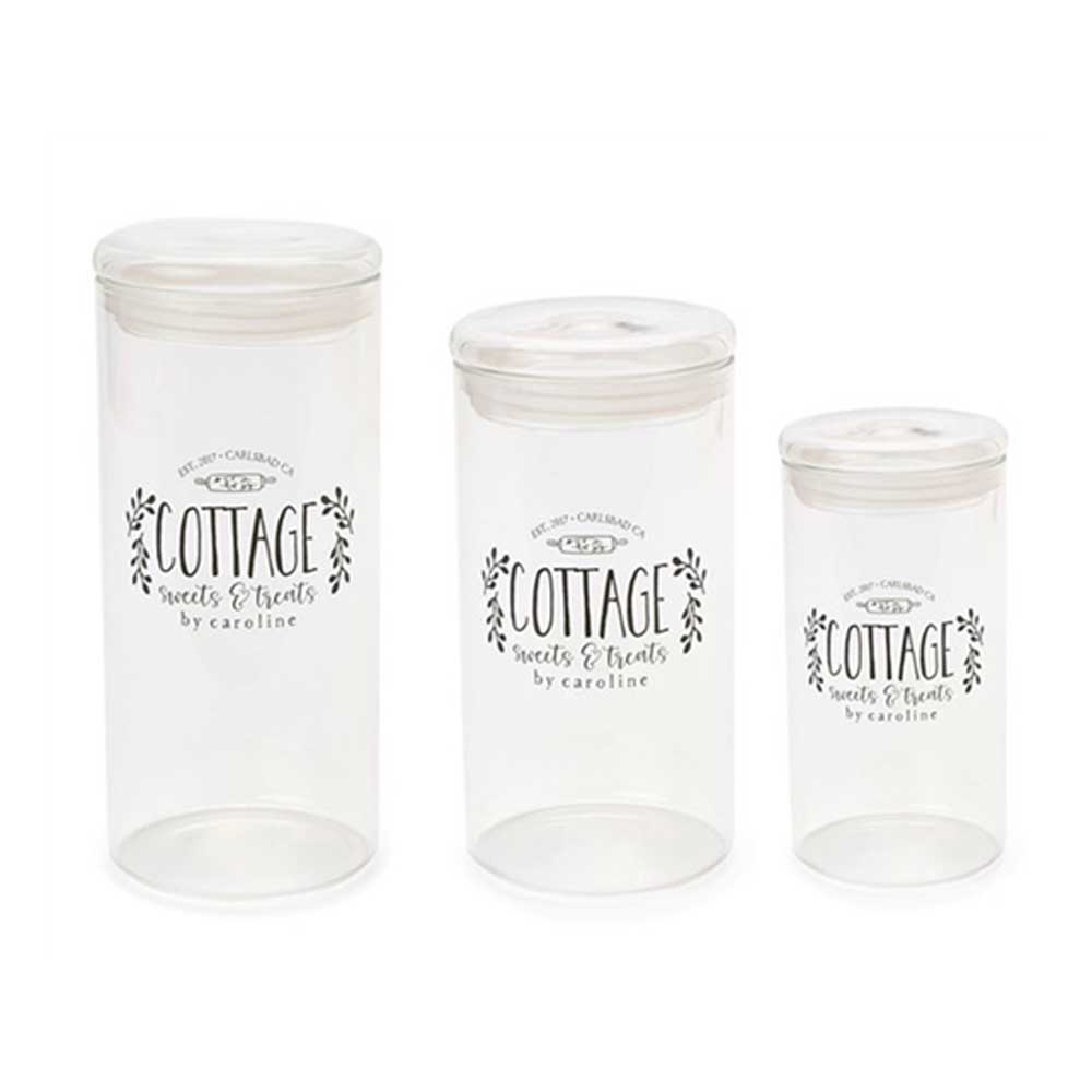 Cottage konyhai tároló üveg 3 részes