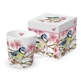 Tavaszi madárkás Porcelán bögre 400 ml díszdobozban Oiseau Printemps