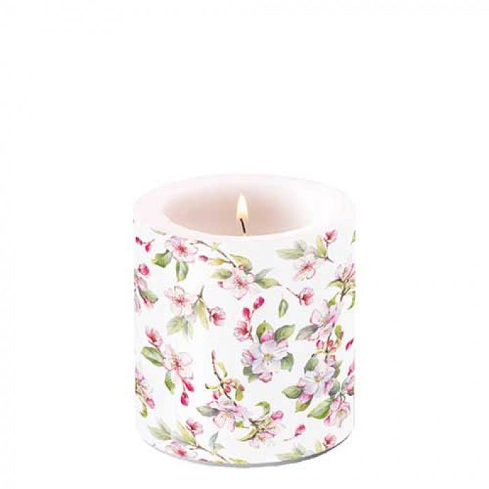 Gyertya Tavaszi virágos átvilágítós viaszgyertya Spring blossom kicsi