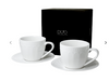 Duo Twilight fehér porcelán csésze aljjal - 250 ml - 2 személyes készlet