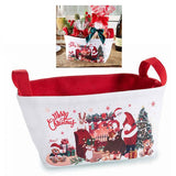 Télapós - Merry Christmas textil kosár fogantyúval - 21x12x15 cm